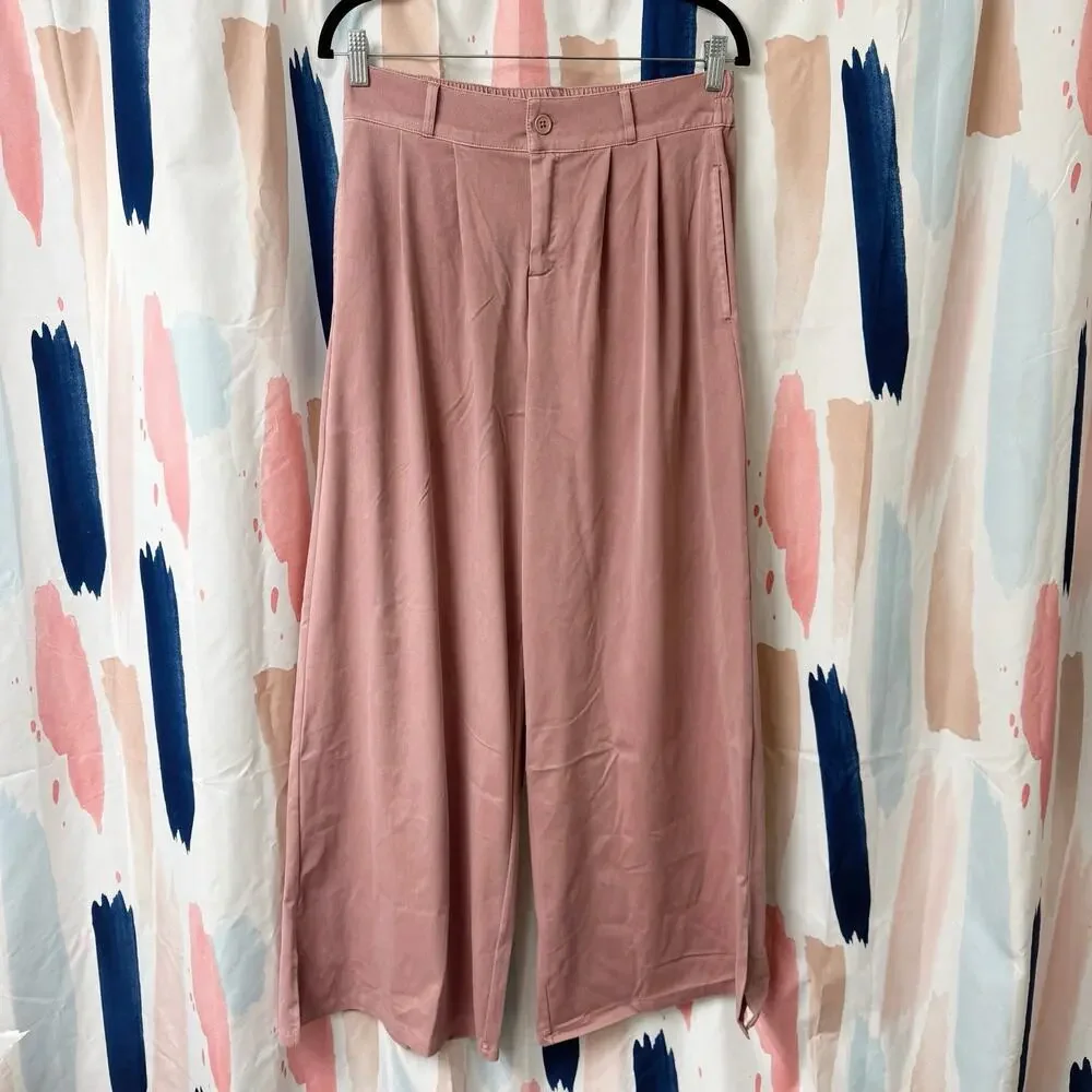 Halara High Waisted Button Zipper Side Pocket Split Hem Wide Leg Casual Pants - Picture 6 of 16